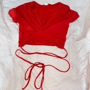 Garage lace-up crop top